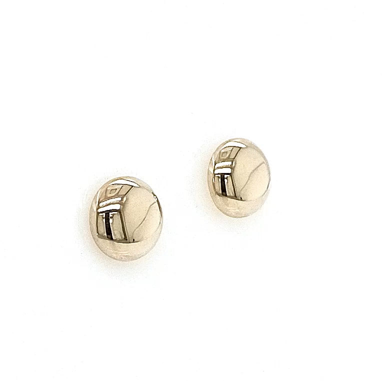 9ct Yellow Gold Round D Shape Stud Earrings