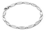 9ct White Gold Marquise Link Bracelet 