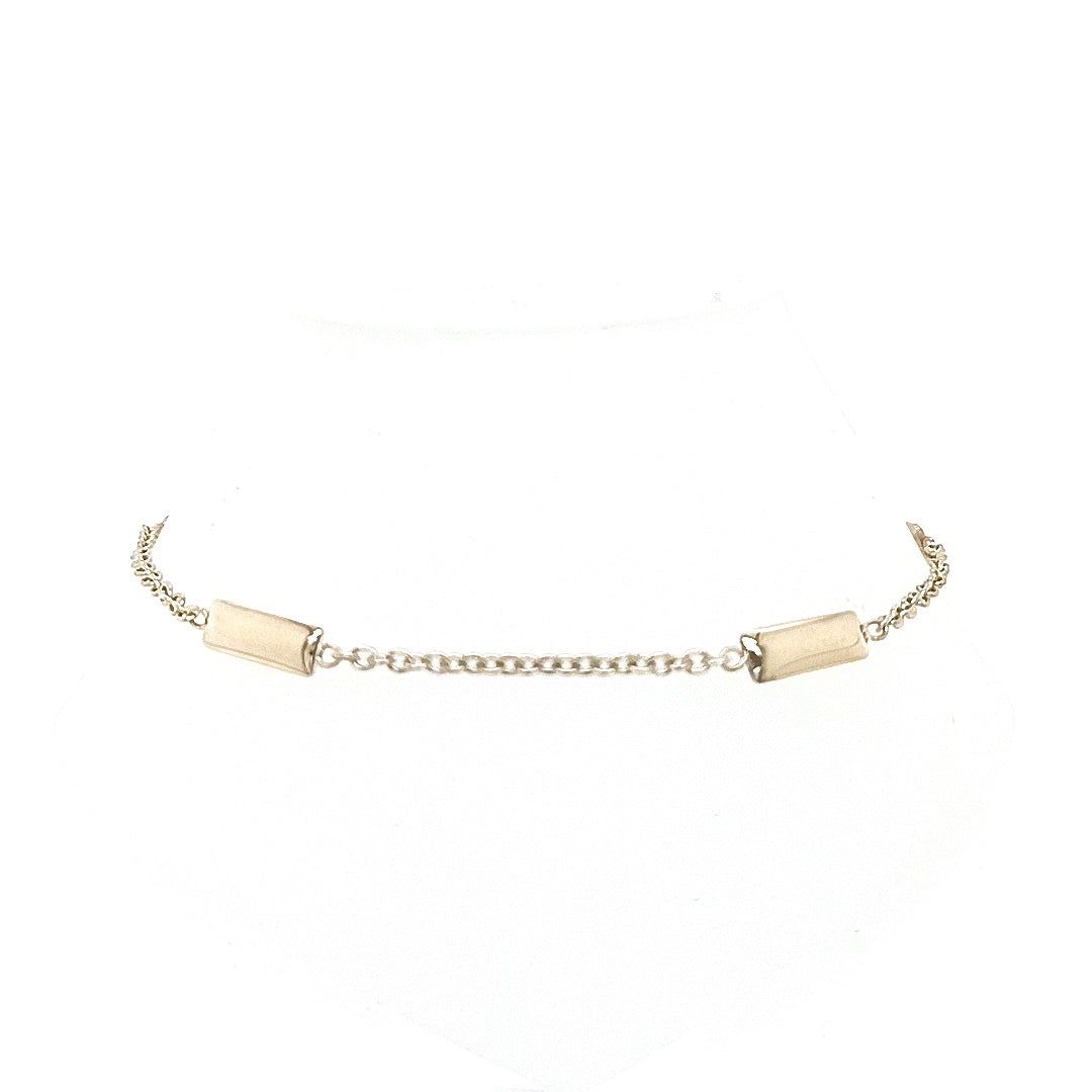 9ct Yellow Gold Rectangle Link Bracelet
