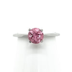 Platinum Four Claw Pink Tourmaline Ring