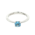 Platinum Four Claw Aquamarine Ring