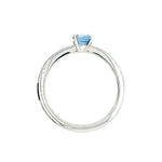 Platinum Four Claw Aquamarine Ring