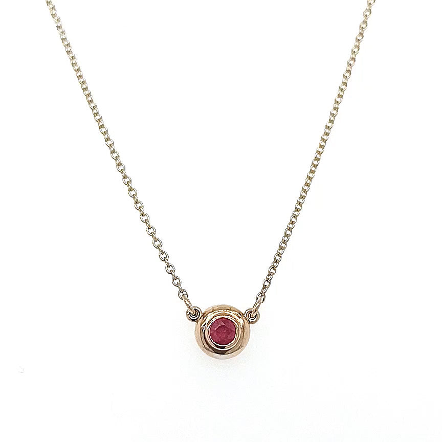 9ct Yellow Gold Ruby Necklace