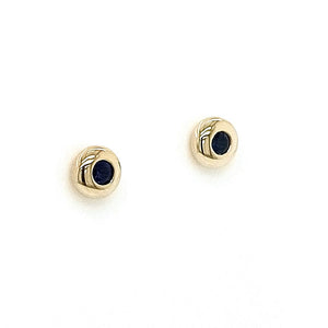 18ct Yellow Gold Sapphire Cabochon Set Earrings