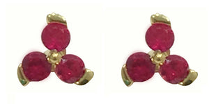18ct Yellow Gold Ruby Stud Earrings - Andrew Scott