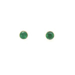 18ct Yellow Gold Cabochon Emerald Earrings