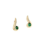 18ct Yellow Gold Emerald Curl Earrings