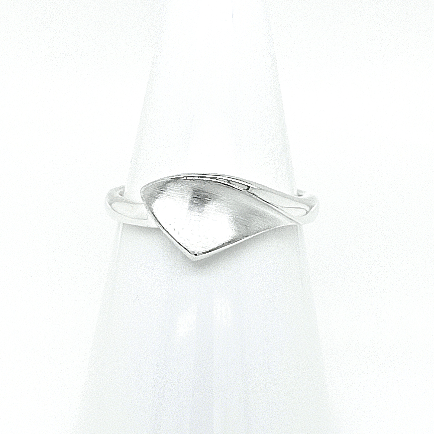 Silver Curve Triangle Ring
