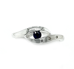Silver Sapphire & Diamond Ring