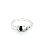 Silver Sapphire & Diamond Ring