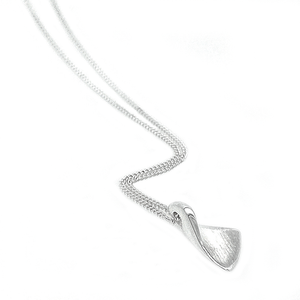 Silver Curve Triangle Pendant & Chain