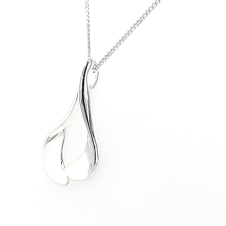 Silver Open Sweep Pendant & Chain