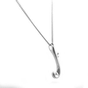 Silver Curve Tendril Pendant & Chain
