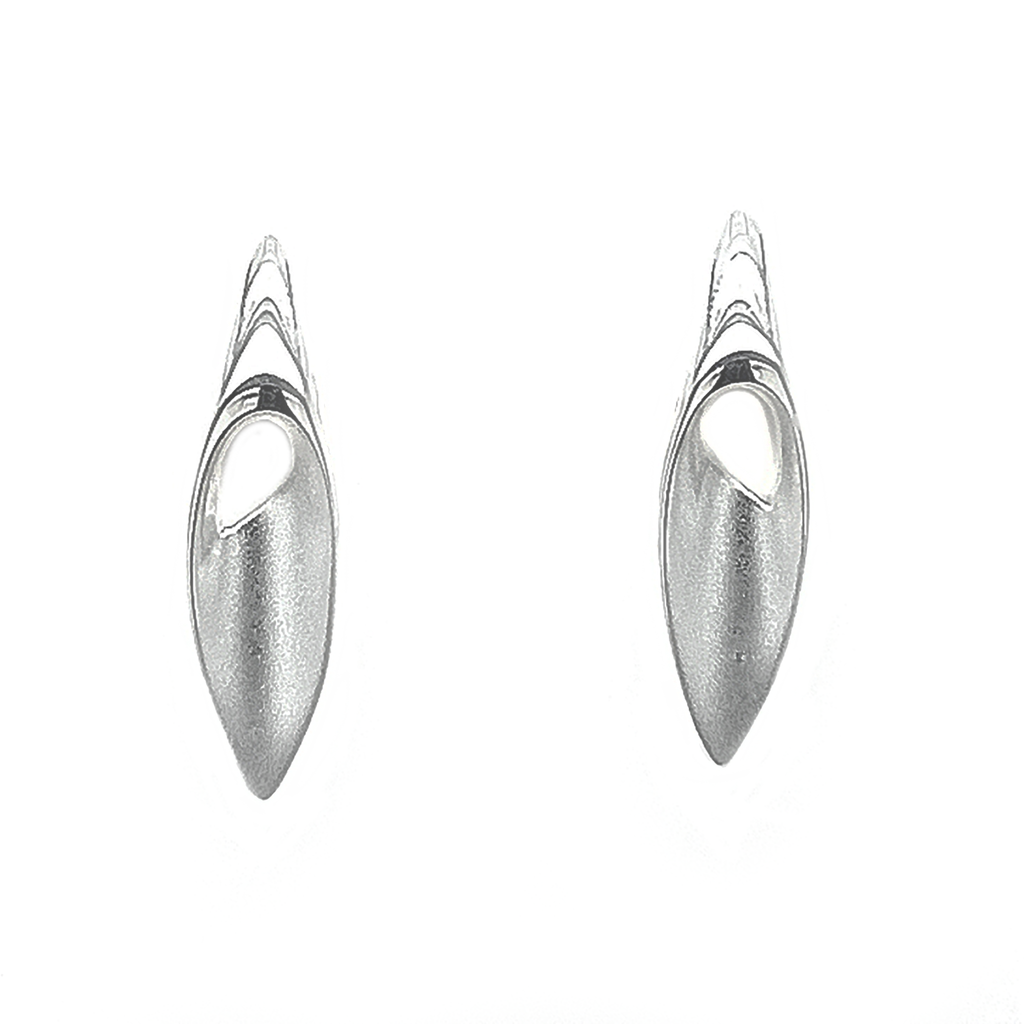 Silver Marquise Stud Earrings