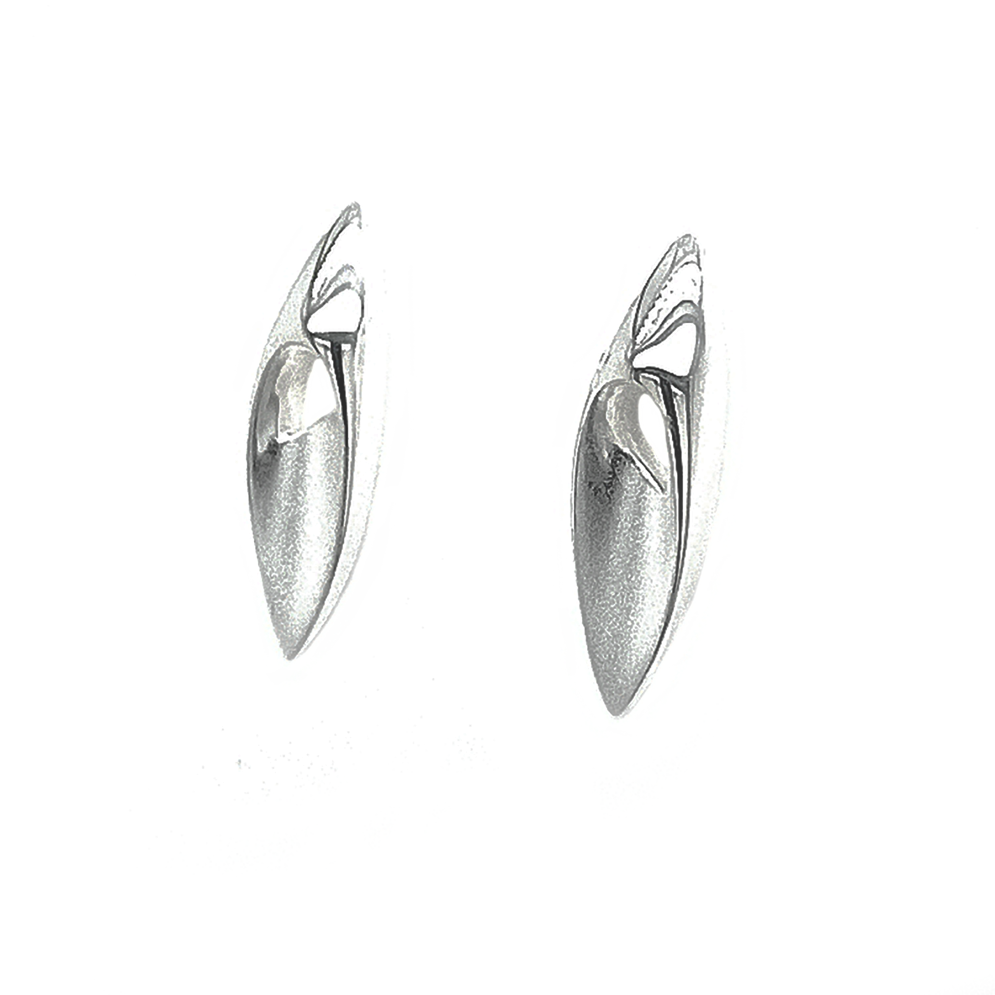 Silver Marquise Stud Earrings