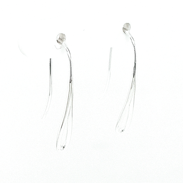 Silver Polished Wire Hook Earrings