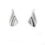 Silver Curved Fold Earrings