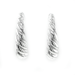 Silver Braided Hoop Earrings
