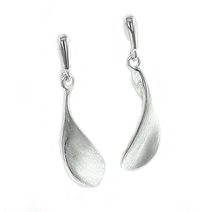 Silver Concave Drop Earrings