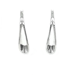 Silver Concave Pear Wire Earrings