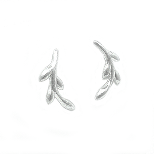 Silver Twig Stud Earrings