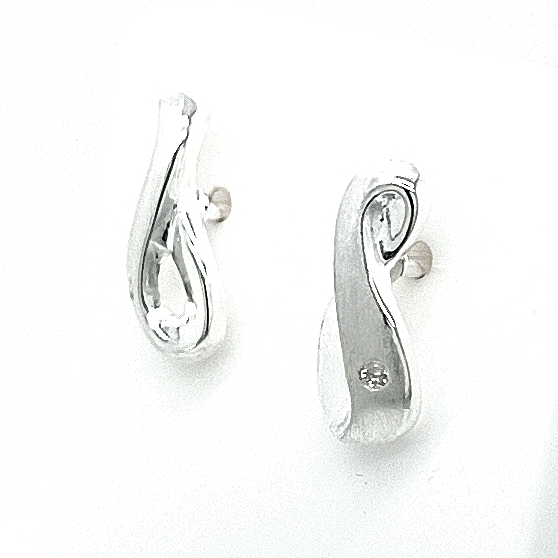 Silver Infinity Diamond Stud Earrings