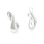 Silver Infinity Diamond Stud Earrings