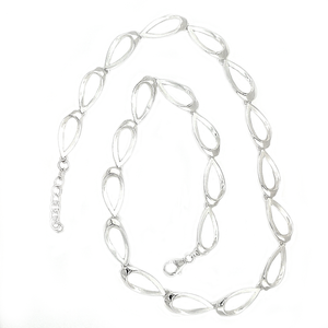 Silver Tear Link Necklace