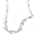 Silver Curve Triangle Link Necklace