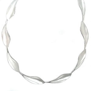 Silver Open Leaf Necklace