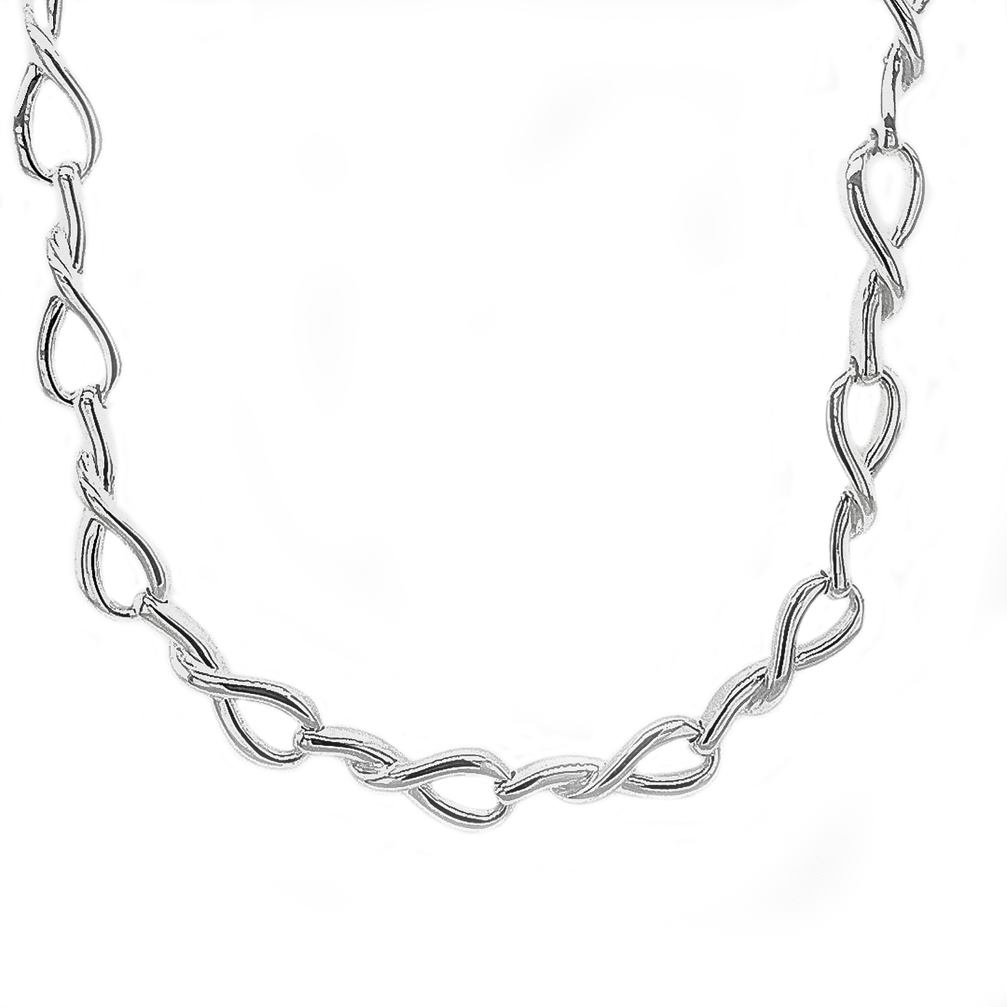 Silver Twist Loop Necklace