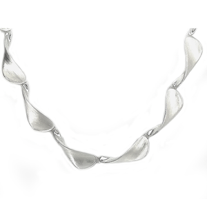Silver Concave Link Necklace