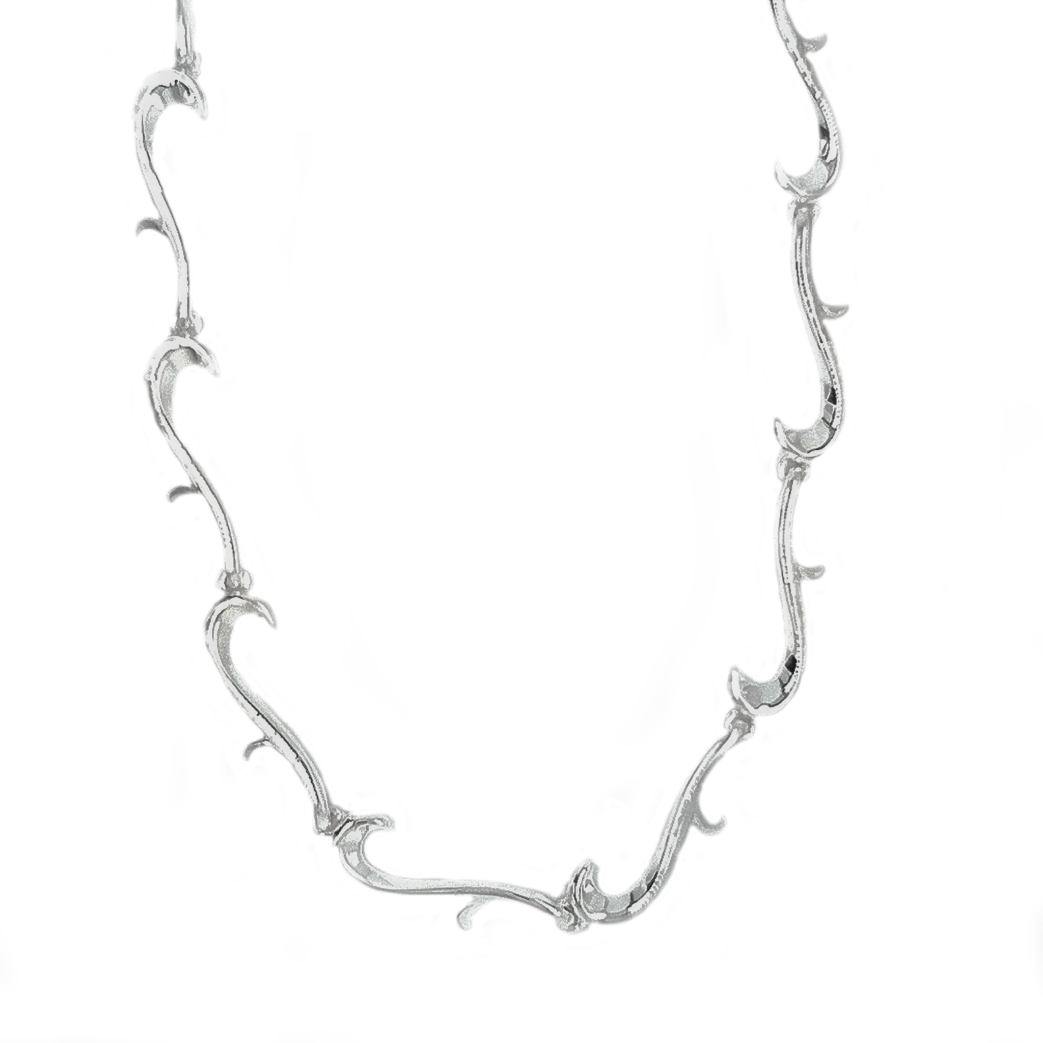 Silver Curve Tendril Necklace