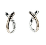 Silver / 9ct Ribbon Stud Earrings