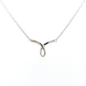 Silver & 9ct Ribbon Necklace