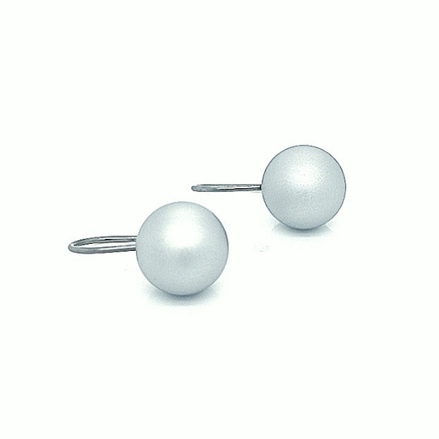 Silver Large Ball Drop Earrings