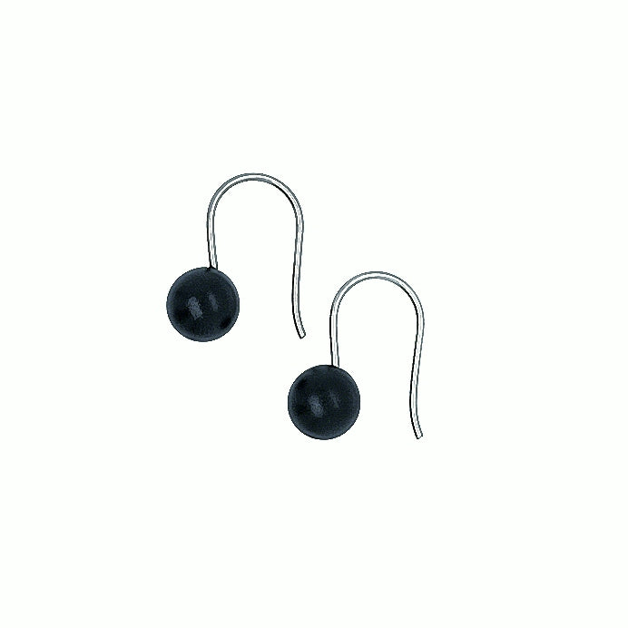 Black Ball Drop Earrings