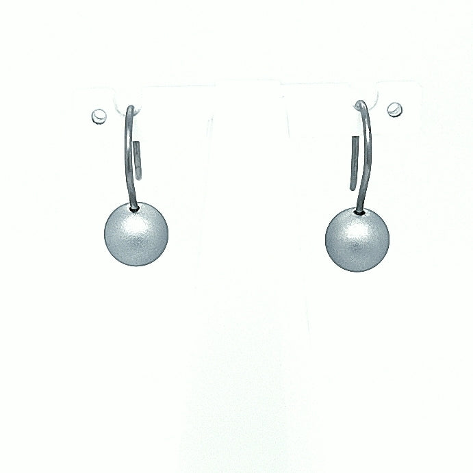 Silver Ball Drop Earrings