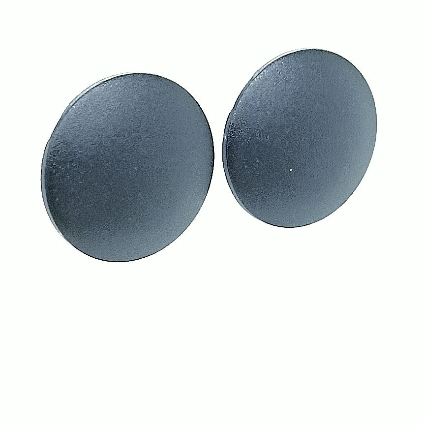 Black Disc Stud Earrings