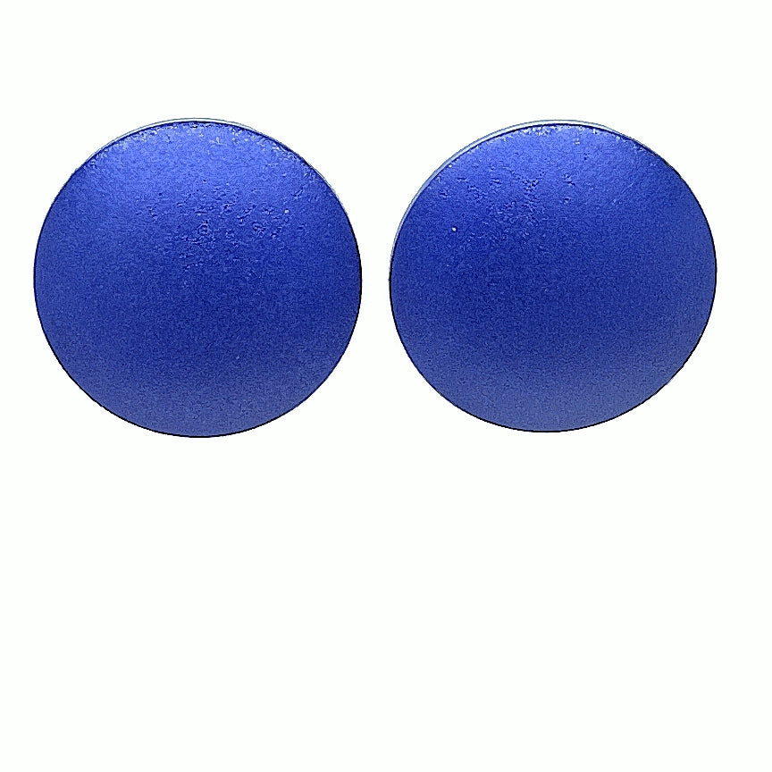 Royal Blue Disc Stud Earrings