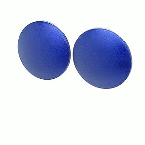 Royal Blue Disc Stud Earrings