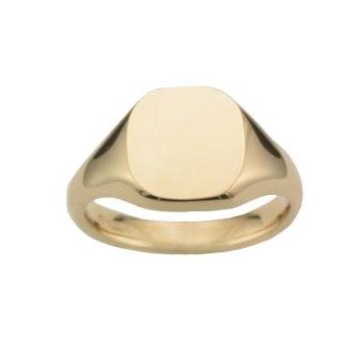 18ct Yellow Gold Soft Square Tapered Signet Ring - Andrew Scott