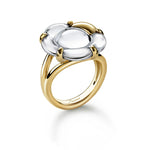 Baccarat B Flower 18ct Yellow Gold Vermeil Clear Crystal Ring - Andrew Scott