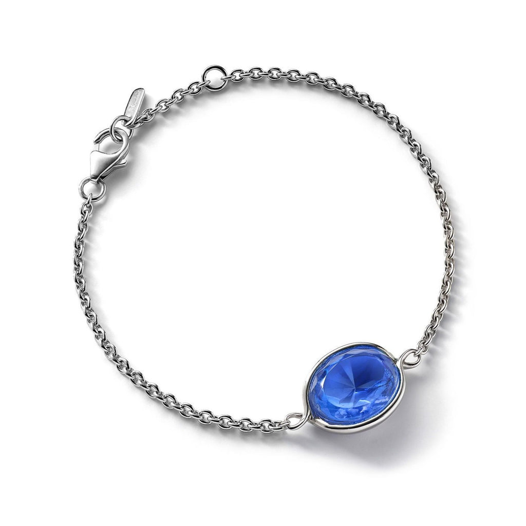 Silver Croise Blue Crystal Bracelet - Andrew Scott