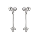 18ct White Gold Diamond Articulated Trefoil Drop Earrings