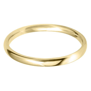 18ct Yellow Gold Mini Ellipse Wedding Ring- Various Widths