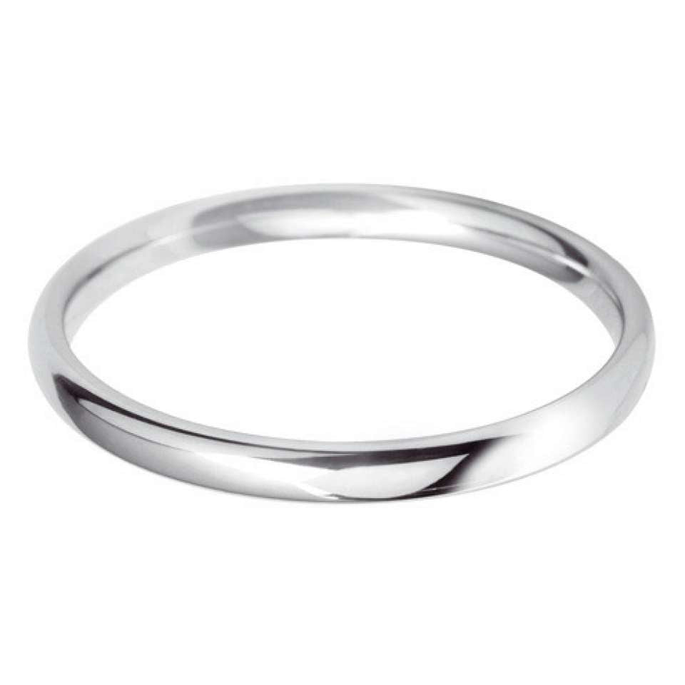 9ct White Gold Mini Ellipse Wedding Ring- Various Widths