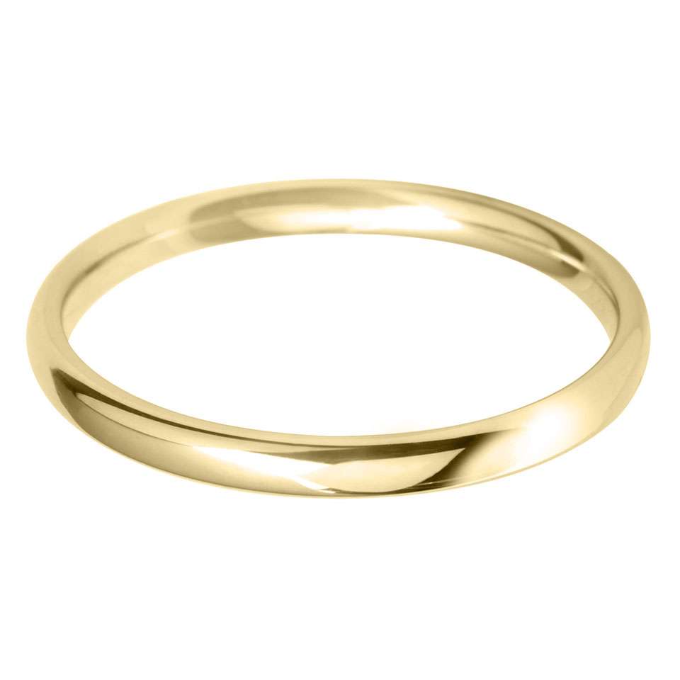 9ct Yellow Gold Mini Ellipse Wedding Ring- Various Widths