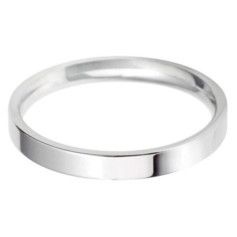 Platinum Mini Demi Ellipse Flat Wedding Ring- Various Widths