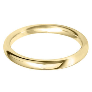 18ct Yellow Gold Midi Ellipse Wedding Ring- Various Widths